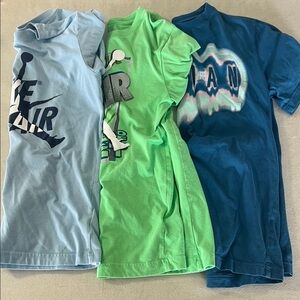 Jordan Kids' Light Blue, Green & Teal Graphic Tee Trio